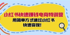 小红书快速赚钱电商特训营:用简单方式通过小红书快速变现!(55节)-网创资源站