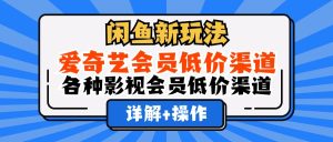 （12320期）闲鱼新玩法，爱奇艺会员低价渠道，各种影视会员低价渠道详解-网创资源站