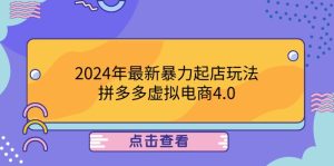 2024年最新暴力起店玩法,拼多多虚拟电商4.0,24小时实现成交,单人可以..-网创资源站