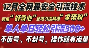 12 月份全网最安全引流创业粉技术来袭，不封号不废号，有操作就有流量【揭秘】-网创资源站