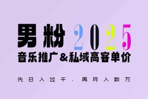 2025年，接着续写“男粉+私域”的辉煌，大展全新玩法的风采，日入1k+轻轻松松-网创资源站