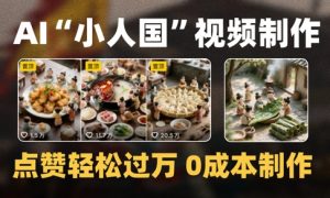 爆款1000W+播放微缩景观迷你小人国AI视频0成本制作全流程教学-网创资源站