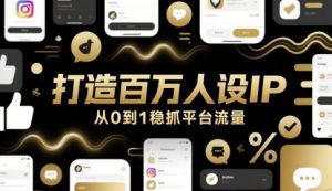 打造百万人设IP，从0到1稳抓平台流量-网创资源站