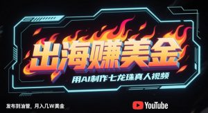 出海挣美金，用AI制作七龙珠真人视频，发布到油管，条条爆火，月入几W美刀-网创资源站