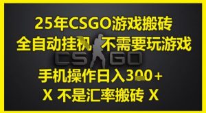 25年CSGO游戏搬砖,全自动运行,不需要玩游戏,手机操作日入3张(不是汇率搬砖)【揭秘】-网创资源站