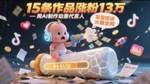 用AI制作幼崽代言人，宝宝的控诉火爆全网，15条作品涨粉13W，单号月入5位数实操教程-网创资源站
