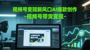视频号变现新风口AI爆款创作-视频号带货变现-网创资源站