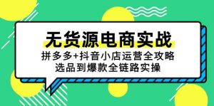 无货源电商实战：拼多多+抖音小店运营全攻略，选品到爆款全链路实操-网创资源站