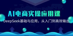 AI电商实操应用课:DeepSeek基础与应用,从入门到高效输出-网创资源站