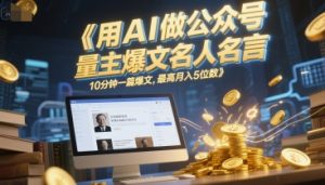 用AI做公众号流量主爆文名人名言,10分钟一篇爆文,最高月入5位数-网创资源站