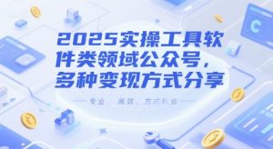 2025实操工具软件类领域公众号,多种变现方式分享-网创资源站