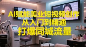 AI赋能美业短视频创作，从入门到精通，打爆同城流量，超级AI工具短视频实操落地-网创资源站