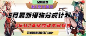 6月份最新得物创作者分成计划2.0玩法，0粉丝0基础四种模式变现，从隐蔽渠道无脑搬运，日入2张-网创资源站