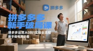 拼多多新手破局课，拼多多运营从0到1实操全流程，新手做电商必看-网创资源站