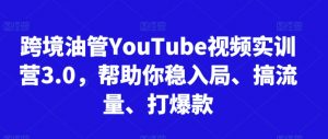 跨境油管YouTube视频实训营3.0，帮助你稳入局、搞流量、打爆款(更新2025)-网创资源站