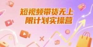 短视频带货无上限计划实操营，新人短视频带货工具流养号破播文案运营篇课程-网创资源站