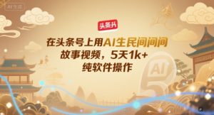在头条号上用AI生民间故事视频，5天1k+，纯软件操作-网创资源站