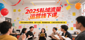2025私域流量运营线下课，系统讲解私域基建/客户分层/朋友圈文案/公域引流等实操方法-网创资源站