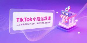 TikTok小店运营课,从店铺装修到达人合作,涵盖订单处理全流程-网创资源站