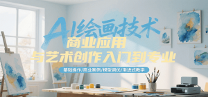 AI绘画技术商业应用与艺术创作入门到专业，基础操作/商业案例/模型调优/渐进式教学-网创资源站