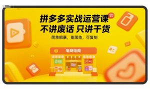 拼多多实战运营课,不讲废话只讲干货,简单粗暴,能落地,可复制-网创资源站