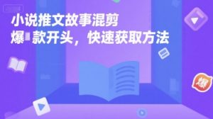 小说推文故事混剪爆款开头，快速获取方法-网创资源站