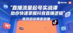 直播流量起号实战课，助你快速掌握抖音直播逻辑，高效启动商家自播-网创资源站