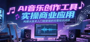 AI音乐创作工具实操商业应用,构建从技术入门到变现的完整知识闭环-网创资源站