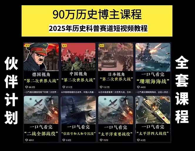 图片[1]-短视频历史赛道实战教程，手机电脑双端剪辑教程和账号运营指南与变现技巧-网创资源站