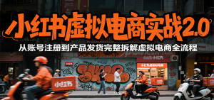 小红书虚拟电商实战2.0，从账号注册到产品发货完整拆解虚拟电商全流程-网创资源站