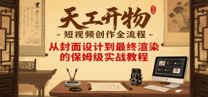 天工开物短视频创作全流程,从封面设计到最终渲染的保姆级实战教程-网创资源站