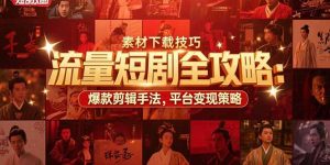 流量短剧全攻略:素材下载技巧,爆款剪辑手法,平台变现策略-网创资源站
