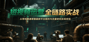 短视频运营全链路实战，从零到精通掌握最新平台规则与流量密码实现变现-网创资源站