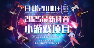 抖音小游戏，日赚2000＋2025最火赛道-网创资源站