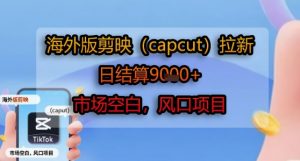 海外版剪映(capcut)拉新，日结算1k+，市场空白，风口项目-网创资源站
