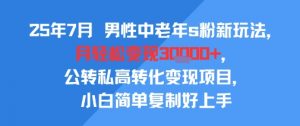25年7月男性中老年s粉新玩法，月轻松变现3W+，公转私高转化变现项目，小白简单复制好上手-网创资源站