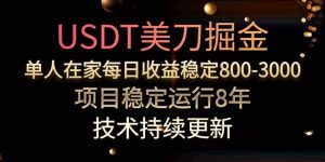 USDT美刀掘金，单人每日收益800-3000，稳定运行8年-网创资源站