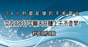 交友APP打字聊天赚钱秒提现秒到账，日赚上千不是梦！-网创资源站