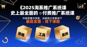 2025淘系推广系统课,史上最全面的付费推广系统课,内容质量与深度,远超绝大多数线下课-网创资源站