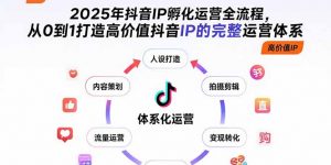 2025年抖音IP孵化运营全流程，从0到1打造高价值抖音IP的完整运营体系-网创资源站