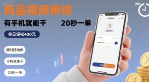 随时随地做！商品视频审核，有手机就能干，20 秒一单，单日轻松 4张+【揭秘】-网创资源站