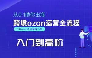 OZON入门到高阶全流程，从0-1助你出海，跨境ozon运营全流程-网创资源站