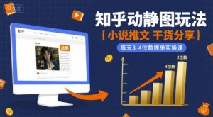 小说推文干货分享之知乎动静图玩法,每天3-4位数爆单实操课-网创资源站