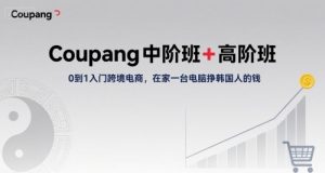 Coupang中阶班+高阶班，0到1入门跨境电商，在家一台电脑挣韩国人的钱-网创资源站