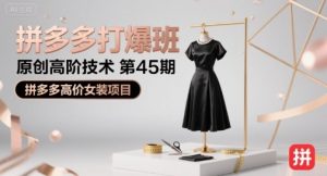 拼多多打爆班原创高阶技术第45期,拼多多高价女装项目-网创资源站