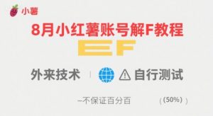 8月小红薯账号解封教程,外来技术,自行测试,不保证百分百-网创资源站