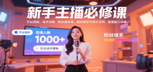 新手主播必修课:平台选择、话术训练、粉丝维系等,解析禁忌与成长法则,突破直播能力-网创资源站