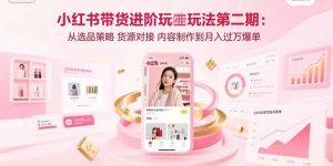 小红书带货进阶玩法第二期：从选品策略 货源对接 内容制作到月入过万爆单-网创资源站