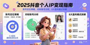 2025抖音个人IP变现指南，账号定位策略，对标账号分析，8大盈利模式拆解-网创资源站