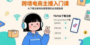 跨境电商主播入门课，TikTok下载注册，支付工具配置，社媒账号管理全流程-网创资源站